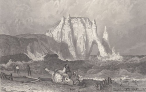 Die felsen von etretat aus - felsen,