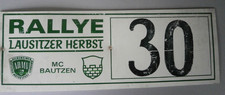 Rallye Teilnehmer Schild Lausitzer Herbst 1975 des ADMV Verband MC Bautzen DDR