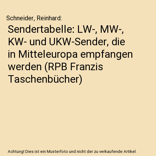 Sendertabelle kw - mw-,, kw-