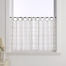 Scheibengardine Landhausstil Bistrogardine 2 tlg. Küche Kurzstore Leinen Vorhang