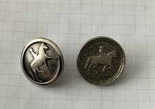 Knöpfe Pikeur Pferd Reiter silbfarben 20mm Metall Turnierjacke 2 Stück