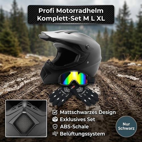 Schwarz motorradhelm - schwarz,