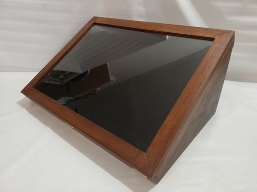 Münzen vitrine holz schwarzer - holz,
