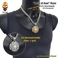 1 Helm of Awe Rune Anhänger Wikinger Kompass Keltisch Vegvisir Panzerkette Biker