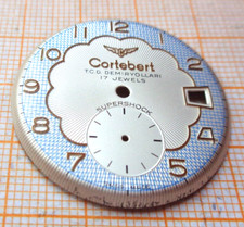 Älteres neuwertiges Zifferblatt Cortebert blau D 50er 60er Jahre D = 32,3 mm