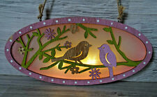 Schönes Holz Fensterbild LED beleuchtet--rosa--22 cm-Sommer-Fenster Dekoration *