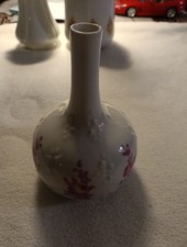Vase Wallendorf Porzellan W 1764 Weiß Mit Rosendekor DDR Vintage