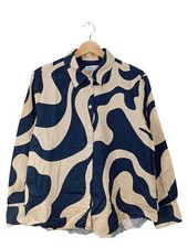 SEIDENSTICKER Langarmhemd Damen Hemd Gr. DE 40 blau-creme Casual-Look