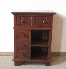 NACHTTISCH SCHRANK KOMMODE NACHTKONSOLE MAHAGONI-HOLZ BRAUN 