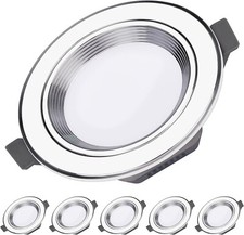 6x LED Decken-Einbauleuchte IP20 230V 5W Einbaustrahler Bad Feuchtraum AußenSpot