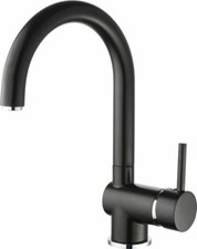 Hochdruck Einhebelmischer Küche matt schwarz Rundbogenauslauf Spültischarmatur