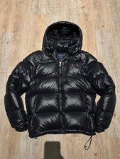 Polo Ralph Lauren glänzende Daunenjacke Schwarz M