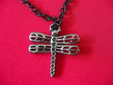 Halskette - Anhänger - Libelle - Metall - Kette 94 cm