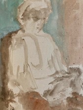 Porträtmalerei Mann Gouache