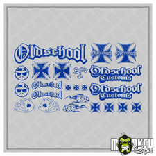 Tamiya LKW Aufkleber Oldschool 23-teilig 1:14 1:16 Modellbau Sticker blau