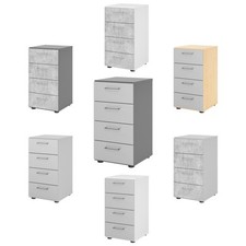 bümö smart Schubladenschrank Büroschrank  4 Schübe  Bürocontainer Holz Container