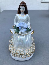 Porzellan Figur, Dame mit Blumenbukett, Rokoko, Barock