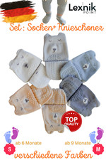 Baby Krabbelsocken Anti Rutsch + Knieschoner Schutz Set für Mädchen & Jungen