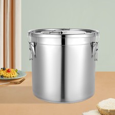 21L Edelstahl Luftdichter Kanister Lebensmitteln Küchengetreidebehälter + Deckel