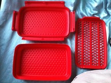 Tupperware Schüttelparty Flip&Shake Panierhilfe rot panierdose