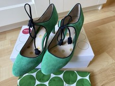 Boden Damen Schuhe Pumps High Heels Mary Jane Wildleder Mint Grün Blau 39 39,5