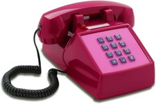 Opis Technology Tpmfcab Retro Schnurtelefon Violett-Pink Festnetztelefon DTMF Vi