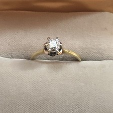 Diamantring Gg 750, 0,25 Karat Solitaire, SI - VS, Wesselton, Gr. 55, 2, 3 Gramm
