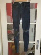 Tolle Damen Jeans Hose Gr 34 Blau Used Destroyed Logg By H&M stretch Top