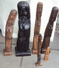 6x Holzfigur Skulptur