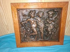 Wandplakette aus bronze - bronze, frau
