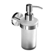 Ambrosya - Seifenspender Wandmontage Seife Halter Wand Bad Küche Edelstahl Glas