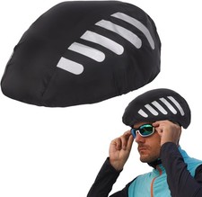 Helmüberzug Fahrradhelm Regenschutz Regenhaube Regenüberzug Sichtbarkeit Schwarz