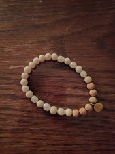 Spirit of Eden, Armband XS, Damen, versteinerte Muschel, Sandelholz, Perle