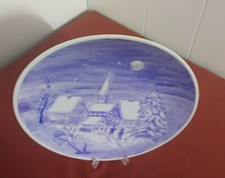Wandteller Creidlitz Bavaria Winterteller. Porzellan Sammelteller. Dorf Motiv. 