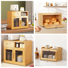 Bambus Brotkasten mit Belüftung Großer Brotbox 2 Etagen und Sichtfenster