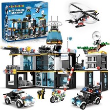 HOGOKIDS City Polizeistation-Bauset – 1261-teiliges Polizei-Bausteinspielzeug