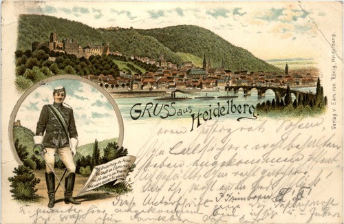 Gruss aus heidelberg litho - gruss,