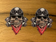 2x SKULL Aufkleber Motorrad