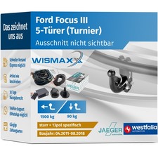 AHK für Ford Focus III Turnier 11-18 starr WESTFALIA +13pol E-Satz JAEGER