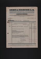 LEIPZIG, Rechnung 1926, Liebes & Teichtner AG Grafische Kunstanstalt Kalender-Fa