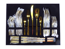 GOLD Besteck Set für 6 Personen, 18/10 Edelstahl mit Messer Gabel ... vancasso