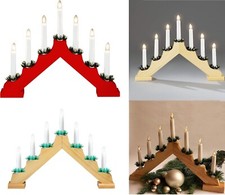 7 LED Holz Weihnachtskerze
