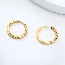 Creolen Gemischtes Muster Pünktchen Glatt Edelstahl Damen Ohrringe Kreolen Groß