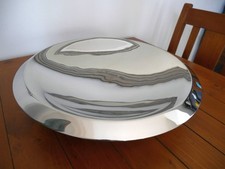 Obstschale Edelstahl poliert, ca. 50 cm Durchmesser, 10 cm hoch, doppelwandig