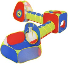 Bunt Zelt mit Tunnel und Bällebad für Kinder Spielset für Haus Garten Tunnel