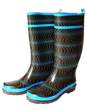 Gummistiefel, Rubberboots, Gr. 38, Schwarz/Blau