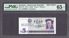 East Germany, DDR 5 Mark 1975