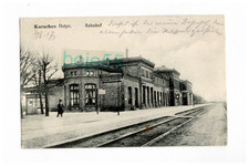 AK Korschen Krs. Rastenburg Ostpreußen -- Bahnhof Gleise --  Feldpost 1917