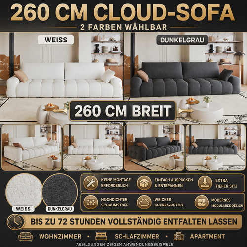 Cloud sofa 260cm modular - 260cm,