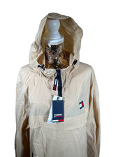 Tommy Jeans Jacke Herren Damen Größe 3XL beige Windbreaker Übergangsjacke Unisex